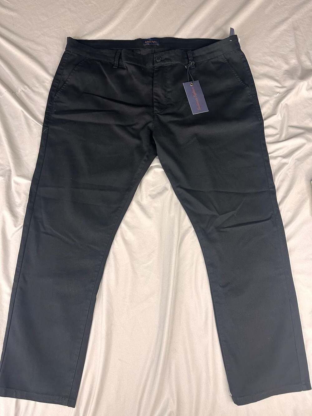 Gentlemen's Outfitters Chino Pants Size 42 Black Stretch Cotton